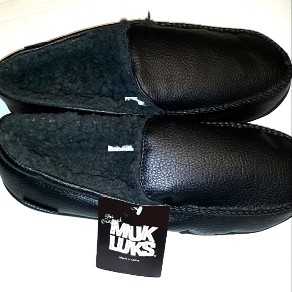 NWT Men's MUK LUKS Slip On Moccasins House Shoes - Picture 6 of 12